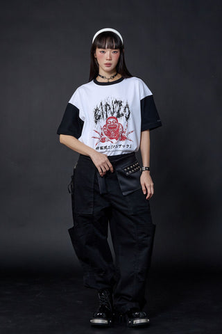 Jack Russel X Junji Ito - Unisex T-Shirts - Handwerk  TJ-JUNJI3 Oversized Drop Shoulder Black
