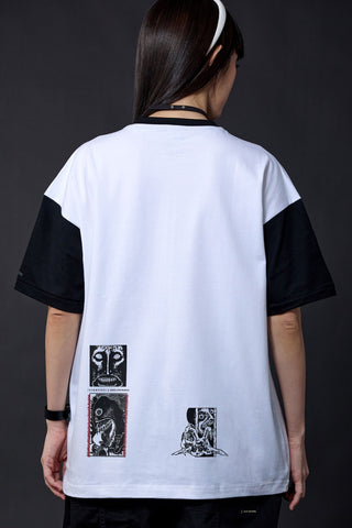 Jack Russel X Junji Ito - Unisex T-Shirts - Handwerk  TJ-JUNJI3 Oversized Drop Shoulder Black