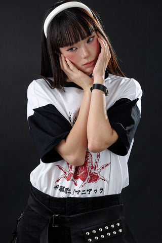 Jack Russel X Junji Ito - Unisex T-Shirts - Handwerk  TJ-JUNJI3 Oversized Drop Shoulder Black