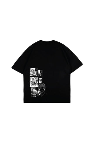 Jack Russel  X Junji Ito - Unisex T-Shirts - Handwerk  TJ-JUNJI4 Oversized Drop Shoulder Black