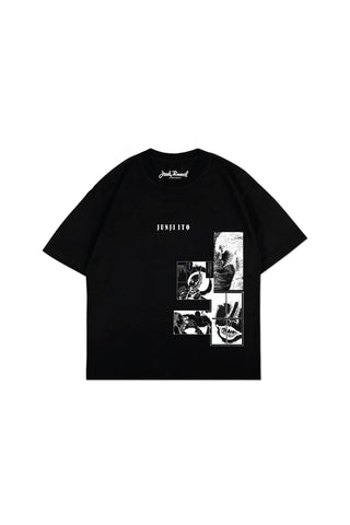 Jack Russel  X Junji Ito - Unisex T-Shirts - Handwerk  TJ-JUNJI4 Oversized Drop Shoulder Black