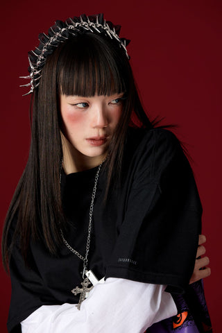 Jack Russel X Junji Ito - Unisex T-Shirts - Handwerk  TJ-JUNJI7 Oversized Drop Shoulder Black
