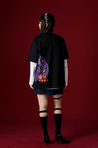 Jack Russel X Junji Ito - Unisex T-Shirts - Handwerk  TJ-JUNJI7 Oversized Drop Shoulder Black
