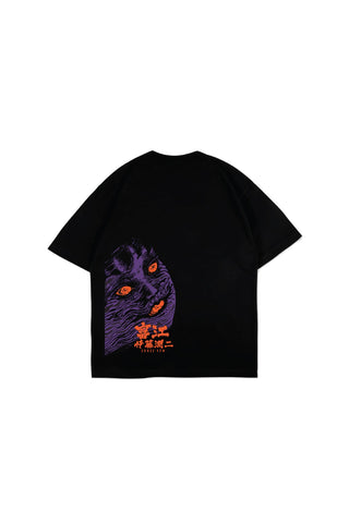 Jack Russel X Junji Ito - Unisex T-Shirts - Handwerk  TJ-JUNJI7 Oversized Drop Shoulder Black