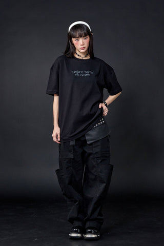 Jack Russel X Junji Ito - Unisex T-Shirts - Handwerk  TJ-JUNJI6 Oversized Drop Shoulder Black
