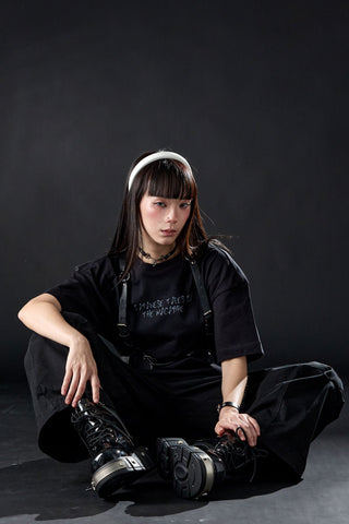 Jack Russel X Junji Ito - Unisex T-Shirts - Handwerk  TJ-JUNJI6 Oversized Drop Shoulder Black