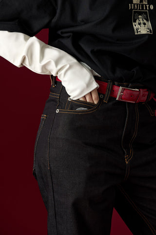 Jack Russel X Junji Ito - Unisex Jeans - Meisterwerk J-TOMIE Baggy Low Rise Wide Leg