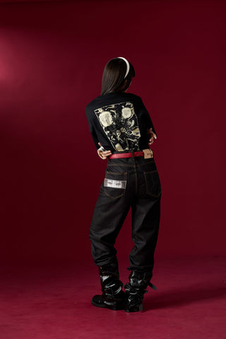 Jack Russel X Junji Ito - Unisex Jeans - Meisterwerk J-TOMIE Baggy Low Rise Wide Leg