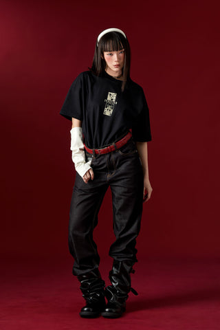 Jack Russel X Junji Ito - Unisex Jeans - Meisterwerk J-TOMIE Baggy Low Rise Wide Leg