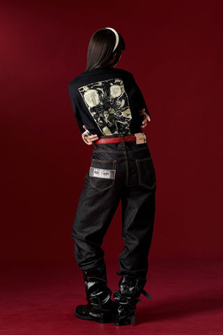 Jack Russel X Junji Ito - Unisex Jeans - Meisterwerk J-TOMIE Baggy Low Rise Wide Leg