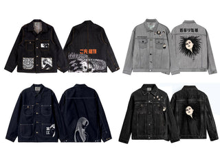 Jack Russel X Junji Ito - Unisex Jackets - Meisterwerk JK-TOMIE Tomie Eternal Gaze French Terry Oversize Dark Blue Rinse Jacket