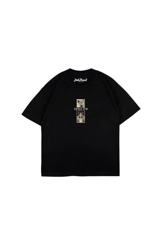 Jack Russel X Junji Ito - Unisex T-Shirts - Handwerk TJ-JUNJI1/BK Oversized Drop Shoulder Black