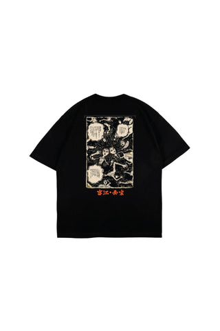 Jack Russel X Junji Ito - Unisex T-Shirts - Handwerk TJ-JUNJI1/BK Oversized Drop Shoulder Black