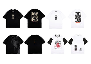 Jack Russel X Junji Ito - Unisex T-Shirts - Handwerk TJ-JUNJI1/BK Oversized Drop Shoulder Black