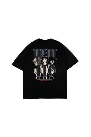Jack Russel X Junji Ito - Unisex T-Shirts - Handwerk  TJ-JUNJI5 Oversized Drop Shoulder Black