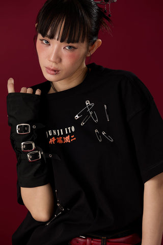 Jack Russel X Junji Ito - Unisex T-Shirts - Handwerk  TJ-JUNJI5 Oversized Drop Shoulder Black