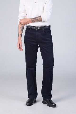 Jack Russel - Men Corduloy Pants - Klassik J-1200/DB Straight Fit Dark Blue