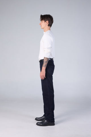 Jack Russel - Men Corduloy Pants กางเกงลูกฝูกทรงกระบอกตรงผู้ชาย - Klassik J-1200/DB Straight Fit Dark Blue