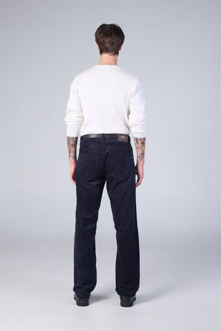Jack Russel - Men Corduloy Pants กางเกงลูกฝูกทรงกระบอกตรงผู้ชาย - Klassik J-1200/DB Straight Fit Dark Blue