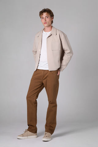 แจ็ค รัสเซล - กางเกงชิโน่ผู้ชาย - Klassik J-1191/BW ทรงกระบอกตรง สีน้ำตาล