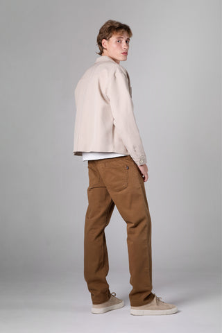 แจ็ค รัสเซล - กางเกงชิโน่ผู้ชาย - Klassik J-1191/BW ทรงกระบอกตรง สีน้ำตาล