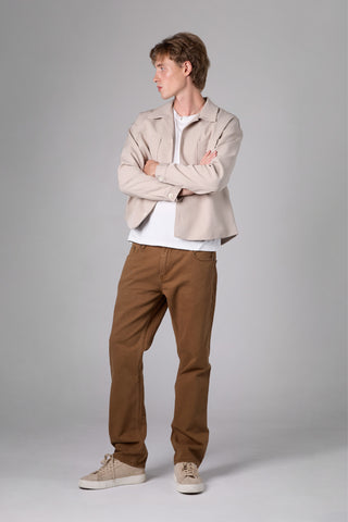 แจ็ค รัสเซล - กางเกงชิโน่ผู้ชาย - Klassik J-1191/BW ทรงกระบอกตรง สีน้ำตาล