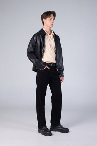 Jack Russel - Men Corduloy Pants กางเกงลูกฝูกทรงกระบอกตรงผู้ชาย - Klassik J-1200/BK Straight Fit Black