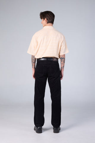 Jack Russel - Men Corduloy Pants กางเกงลูกฝูกทรงกระบอกตรงผู้ชาย - Klassik J-1200/BK Straight Fit Black