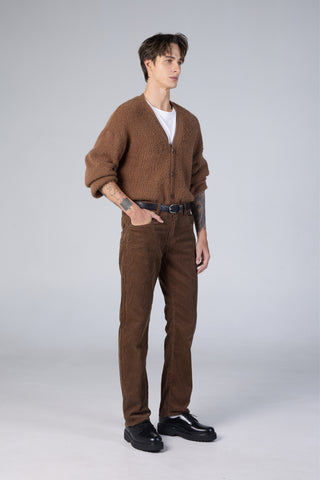 Jack Russel - Men Corduloy Pants กางเกงลูกฝูกทรงกระบอกตรงผู้ชาย - Klassik  J-1200/BR Straight Fit Brown