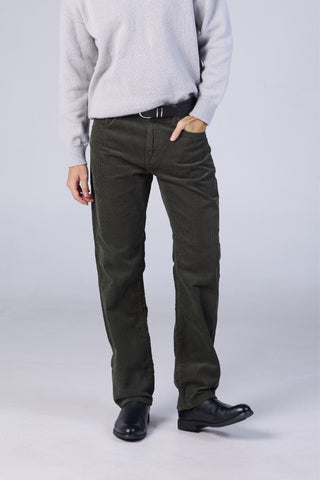 Jack Russel - Men Corduloy Pants - Klassik J-1200/GR Straight Fit Green
