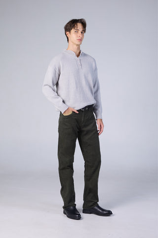 Jack Russel - Men Corduloy Pants กางเกงลูกฝูกทรงกระบอกตรงผู้ชาย - Klassik J-1200/GR Straight Fit Green