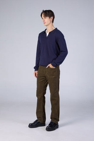 Jack Russel - Men Corduloy Pants กางเกงลูกฝูกทรงกระบอกตรงผู้ชาย - Klassik J-1200/OG Straight Fit Olive Green