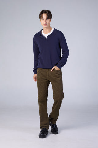 Jack Russel - Men Corduloy Pants กางเกงลูกฝูกทรงกระบอกตรงผู้ชาย - Klassik J-1200/OG Straight Fit Olive Green