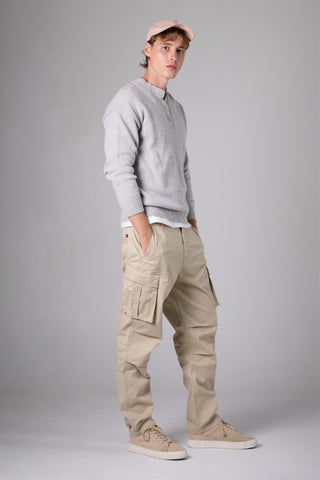 แจ็ค รัสเซล - กางเกงคาร์โก้ผู้หญิง - Klassik J-222/CRM สีครีม เอวกลาง