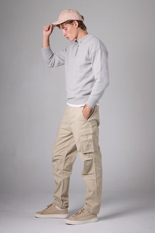 แจ็ค รัสเซล - กางเกงคาร์โก้ผู้หญิง - Klassik J-222/CRM สีครีม เอวกลาง