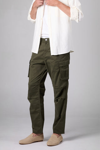 Jack Russel - Men Cargo - Klassik J-222/OLV Olive Mid Waisted