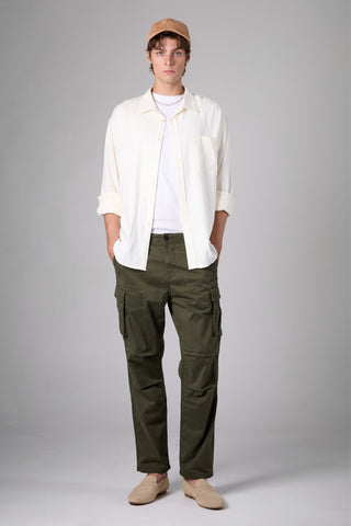 แจ็ค รัสเซล - กางเกงคาร์โก้ผู้หญิง - Klassik J-222/OLV สีเขียวมะกอก เอวกลาง