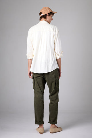 แจ็ค รัสเซล - กางเกงคาร์โก้ผู้หญิง - Klassik J-222/OLV สีเขียวมะกอก เอวกลาง