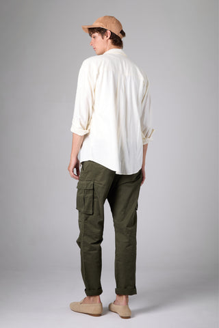 แจ็ค รัสเซล - กางเกงคาร์โก้ผู้หญิง - Klassik J-222/OLV สีเขียวมะกอก เอวกลาง