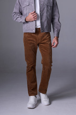 Jack Russel - Men Corduroy Pants - Klassik J-427/18/1 Corduroy Slim Fit Brown
