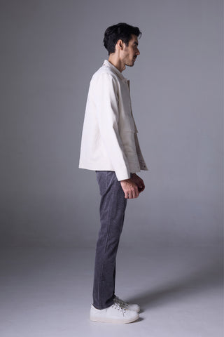 Jack Russel - Men Corduroy Pants - Klassik J-427/38 Corduroy Slim Fit Grey