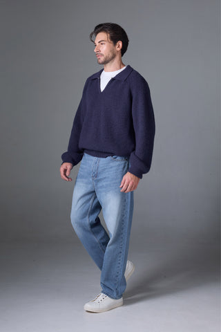 Jack Russel - Men Jeans - Klassik J-6001/LB Baggy Low Rise Wide Leg Light Blue