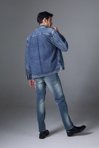 Jack Russel - Men Jeans - Handwerk J-659 Slim Fit Ash Blue Rust Fade