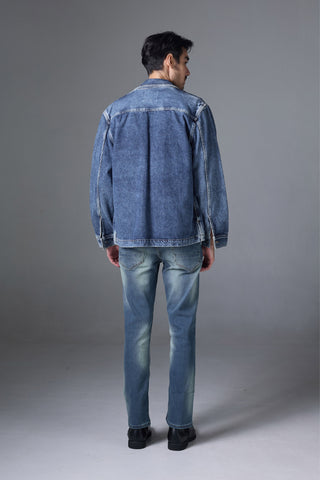 Jack Russel - Men Jeans - Handwerk J-659 Slim Fit Ash Blue Rust Fade