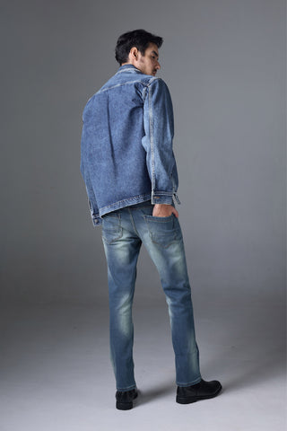 Jack Russel - Men Jeans - Handwerk J-659 Slim Fit Ash Blue Rust Fade