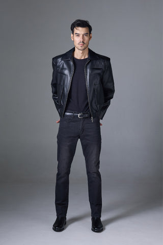 Jack Russel - กางเกงยีนส์ผู้ชาย - Handwerk J-660 ทรงสลิมฟิต สีดำ