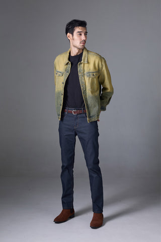 Jack Russel - Men Jeans - Handwerk J-800 Slim Fit Mid Blue / Coating Gloss