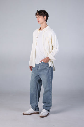 Jack Russel - Men Jeans กางเกงยีนส์ผู้ชาย ทรงขาบาน - Klassik J-BAGGY/SR Wide leg Soft Blue Rust Fade 
