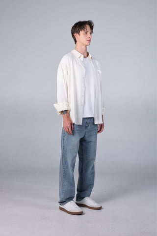 Jack Russel - Men Jeans กางเกงยีนส์ผู้ชาย ทรงขาบาน - Klassik J-BAGGY/SR Wide leg Soft Blue Rust Fade 