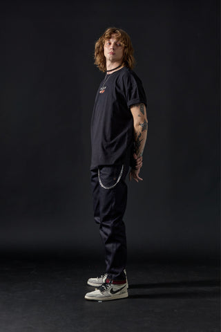 Jack Russel X Junji Ito - Men Jeans - Meisterwerk J-FUCHI Regular Classic Fit The Volcano Darkest Indigo Red Selvedge